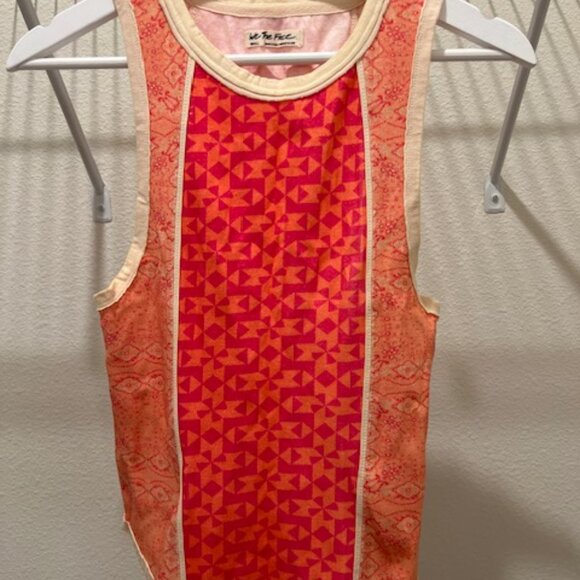 WE THE FREE PEOPLE People Too Hot To Handle Tank Top pink Combo Size:S - Picture 2 of 5
